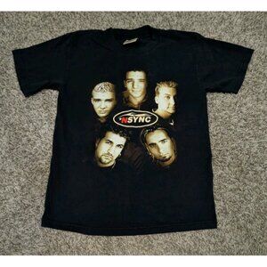 Vintage NSYNC T Shirt Mens Medium Black 1999 Tour Justin Timberlake Winterland
